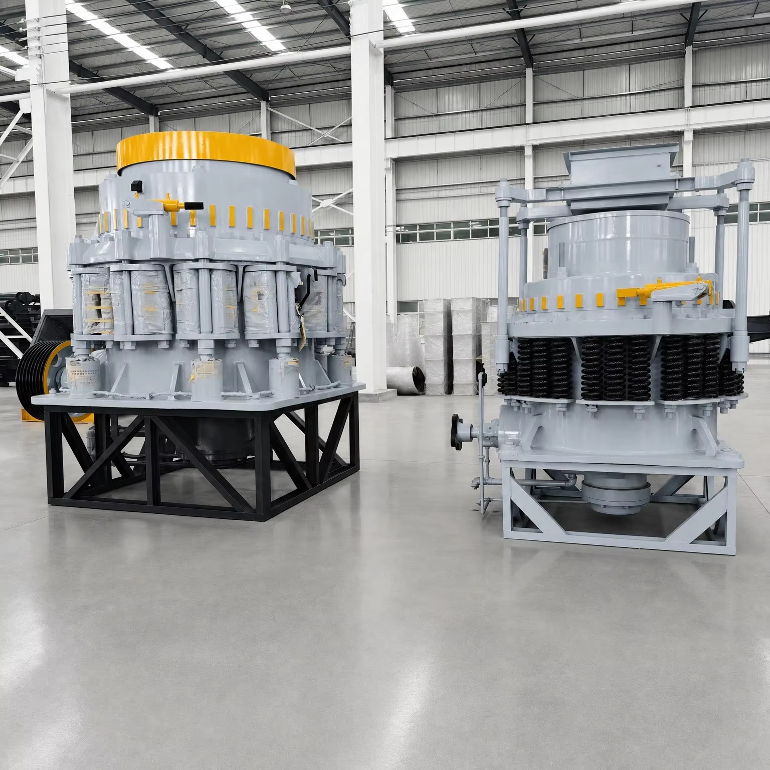 HST hydraulic cone crushers in our factory